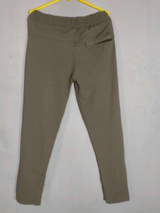 Men's Olive Green Track Pants / Joggers with Zippe