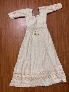 Elegant Off-White Embellished ethnic gown