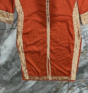 Orange Embroidered Kurta and skirt