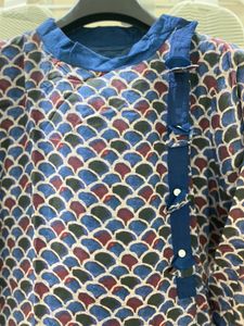 Blue Geometric Print Kurta
