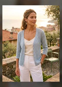 Light Blue Textured Cardigan