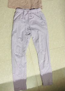 Lightweight T-shirt and Lavender Pants Set