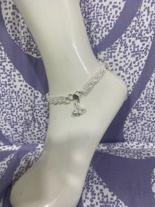 Silver Anklet with Tiny Bells
