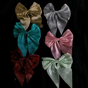 Sparkly Hair Bows - Set of 6