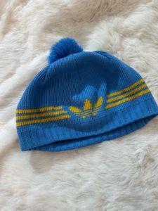 Adidas Blue Pom-Pom Beanie Winter hat