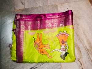 Art Silk Saree With Blouse Pices Good Design