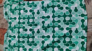 Green Geometric Print  short kurti Top
