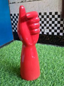 Red Thumbs Up Ceramic Showpiece