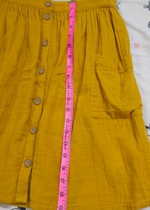 Mustard Yellow Button-Up Skirt