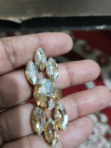 BIG SIZE KOREAN GLASS STONE NECKLACE SET
