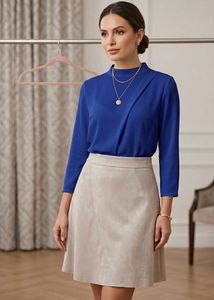 Elegant Suede A-Line Skirt