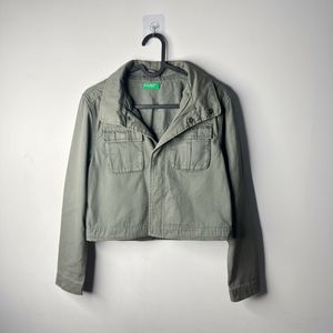 Green Cropped Utility Jacket