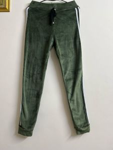 Green Velvet Joggers