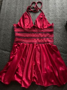 Satin Halterneck Mini nighty dress