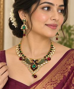 Exquisite Peacock Necklace and Earring Set