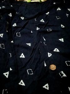 Stylish Navy Blue Printed Kurta  Feeding Friendly