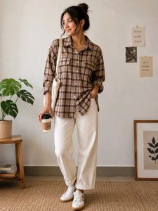 Comfy Plaid Button-Up Shirt