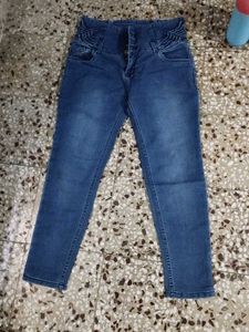 Blue Denim High-Waisted Jeans