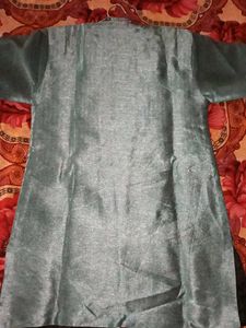 Boy's Light Blue Embroidered Kurta