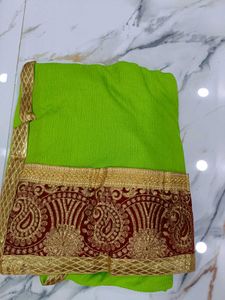Green Embroidered Saree