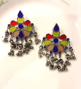 New Boho Multicolor Floral Dangle Earrings