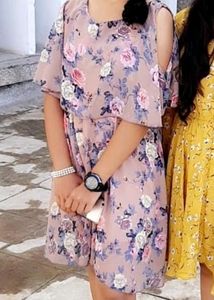 Floral Cold Shoulder Dress