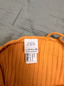 Ribbed Orange Camisole with Beaded Straps