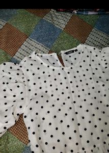 Cute Polka Dot Peplum Top
