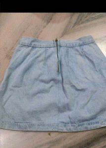 Light Wash Denim Mini Skirt