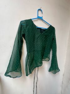 Stunning Green Embellished kurti