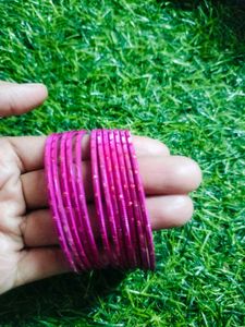 Set of Pink, Green, and Magenta Bangles