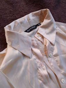 Elegant Cream Satin Shirt