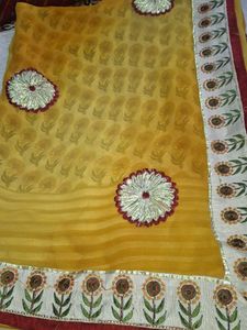 Half Pettern Saree With Blouse