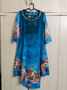 Beautiful Sky Blue Asymmetrical Kurta (M/34)
