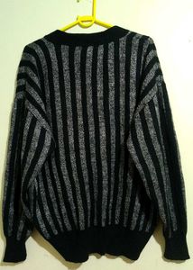 Striped Button-Up Cardigan