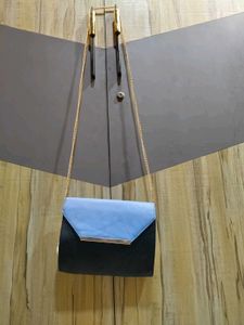 Chic Two-Tone Clutch with Gold Chain