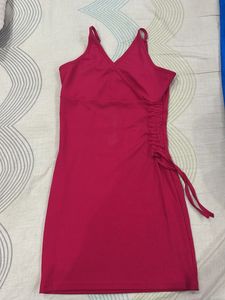 Ruched Side Spaghetti Strap Mini Dress