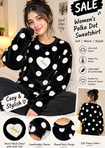 Women's Polka Dot Fleece Sweatshirt