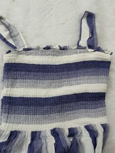Blue Striped Maxi Dress with pockets