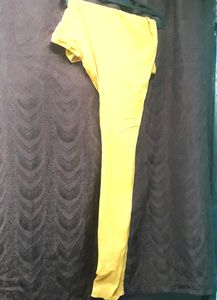 Girl Chudidar pyjama yellow shinning smoothly fab