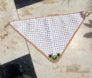 Crocheted Scarf with Frog Design