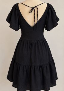 Chic Black Tiered Mini Dress