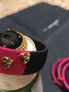 Handmade Silk Thread Bangles &amp; Earrings Set