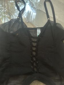 Sheer Black Lingerie Top
