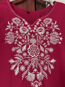 Jaipur Fabrics Embroidered Pink Kurta