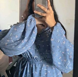 Pretty Satin Soft Blue Top