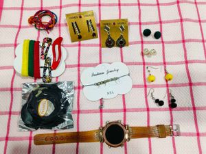 Jewelry, Hair Accessories, and Watch Bundle