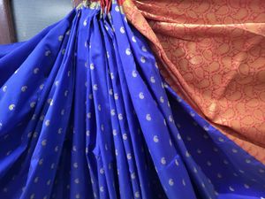 Royal Blue Saree In silk