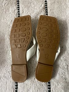 White Flat Slippers