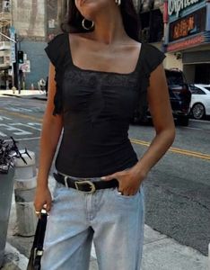 Chic Black Ruffle Top